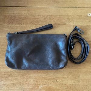 Rough & Tumble convertible crossbody clutch espresso